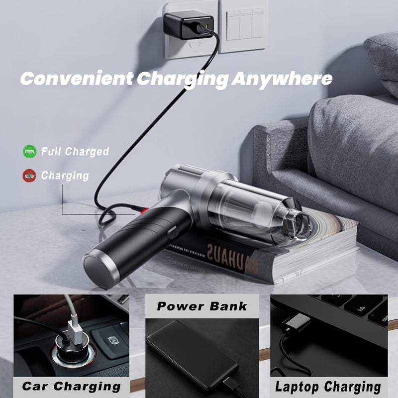 AccLoo Handheld Car Vacuum Cleaner, 15000Pa High Power Cordless Vacuum Cleaner, Rechargeable Small Vacuum with Multi Nozzles for Car, Home, Office, Pet - Image 5