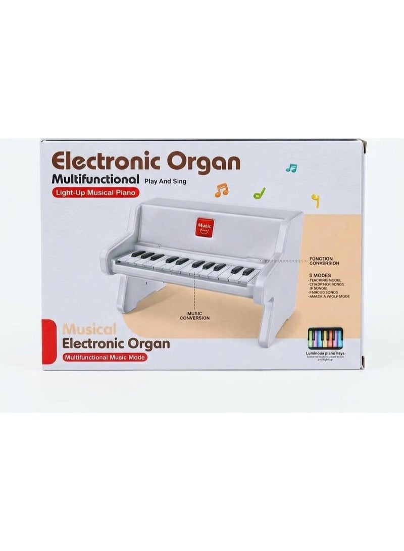 Electronic Piano for Children, White - Image 1