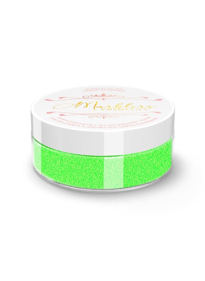 MARBLERS Cosmetic Grade Fine Neon Glitter [Fluorescent Green] 0.18oz (5g) | Fine | Non-Toxic | Vegan | Cruelty-Free | Eyeshadow, Nail Polish, Nail Art | Festival, Rave & Party Makeup | Body & Face  - Image 1