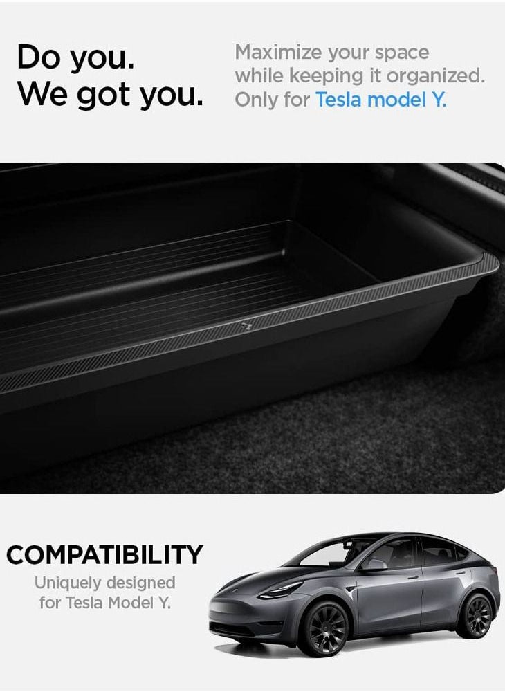 Spigen Underseat Storage Box Organizer for Tesla Model Y (2023 - 2021) Carbon Edition  - Image 2