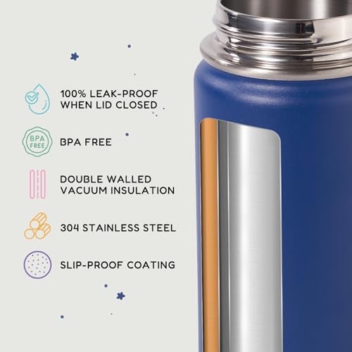 Fijinhom 12oz Kids Water Bottle for School, Toddler Water Bottles with Straws, Insulated Water Bottles for Boys&Girls, Stainless Steel Vacuum Insulated Bottle for Kids, Leak-Proof, BPA-Free, Blue - Image 3