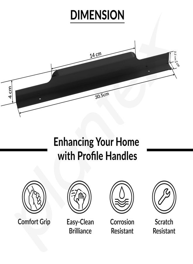 Plantex Profile Handle for Kitchen Cabinet/12 Inch Aluminium Drawer Profile Handle/Wardrobe Pull Handle for Home/Office/Hotel - Pack of 5 (Black) - Image 3