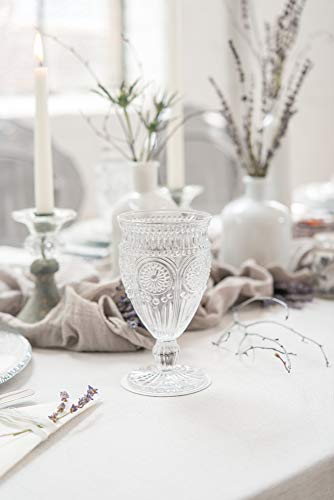 Weddingstar Vintage Inspired Pressed Glass Goblet, Clear - Image 2
