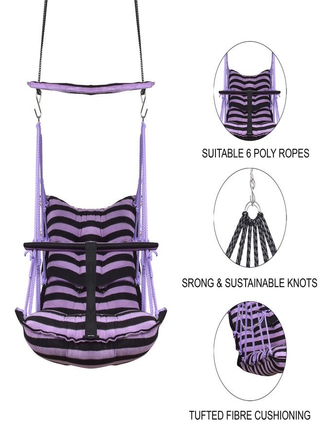 Windson Craft® Cotton Baby Swing for Kids jhula 1-5 Years Swings Cradle Chair uyyala New Born Baby Gifts Foldable and Washable with Safety Belt, Home & Garden (Patta Purple) - Image 3