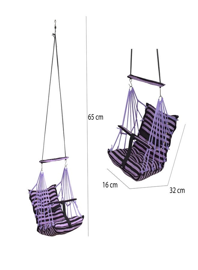 Windson Craft® Cotton Baby Swing for Kids jhula 1-5 Years Swings Cradle Chair uyyala New Born Baby Gifts Foldable and Washable with Safety Belt, Home & Garden (Patta Purple) - Image 5