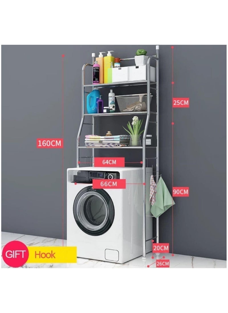 Generic - 3-Tier Stainless Steel Washing Machine Shelf Unit, White - Image 1