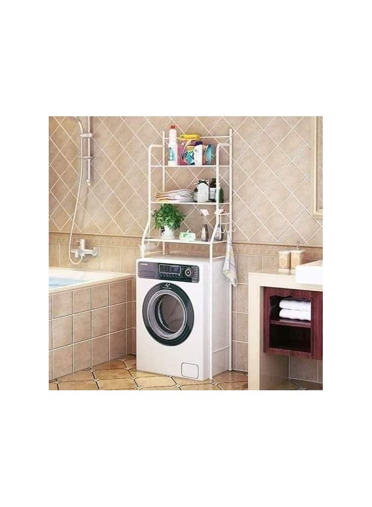 3-Tier Stainless Steel Washing Machine Shelf Unit, White  - Image 3