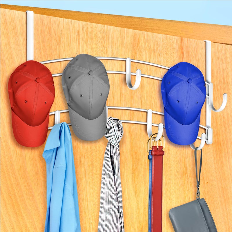LYNK Professional Home Over the Door Hooks 9 Hook Over the Door Coat Rack Over the Door Hanger Hanging Towels or Clothes Bathroom Bedroom Laundry Room Lifetime Ltd Warranty White - Image 2