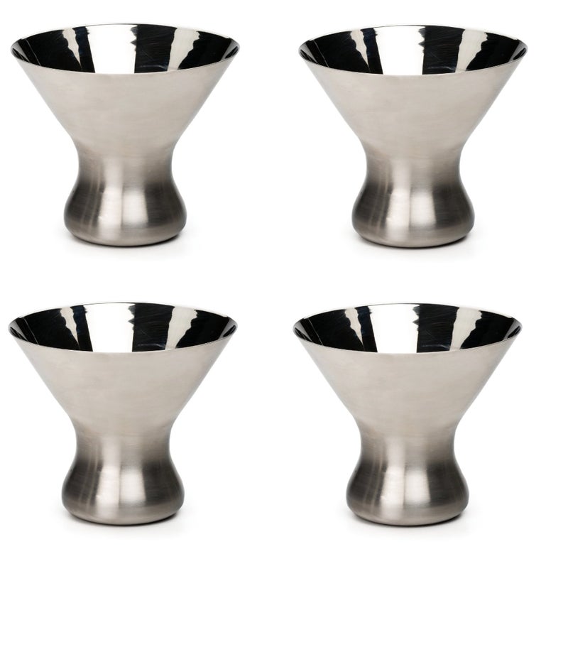 RSVP International RSVP Endurance 188 Stainless Steel 8 Ounce Stemless Martini Glass Set of 4 