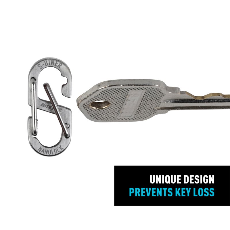 Nite Ize S-Biner NanoLock - Mini Stainless Steel Carabiner for Compact Security - Features Narrow Openings & Dual Spring Gates - Organize & Secure Keys with Ease - 4 Pack - Image 2