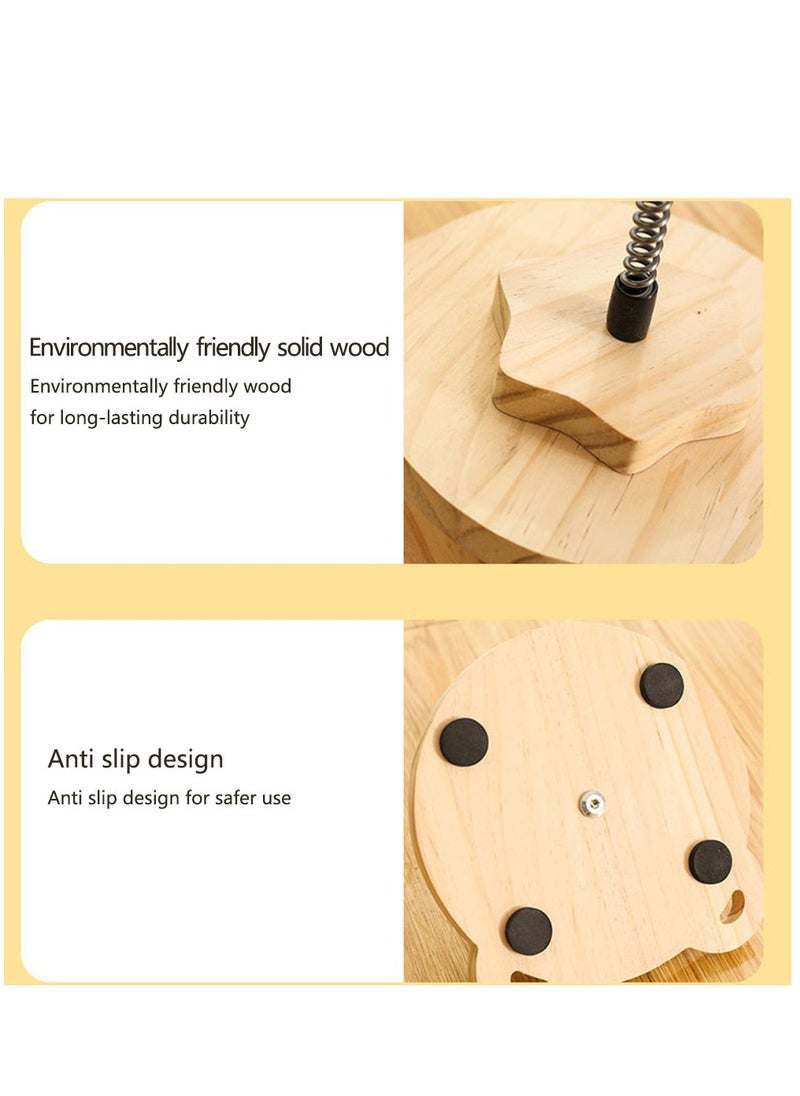 Arabest Cat Toy Wooden Track Balls Turntable, Funny Roller Spring-Loaded Leaky Food Toy, Interactive Toys for Cats  - Image 2
