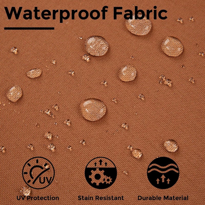 FUNHOME Bistro Chair Cushions 15 inch,Set of 2,Tufted Round Chair Cushions with Ties,15"x15"x4",Water Resistant Round Seat Cushion for Barstool Chairs,Patio Garden Kitchen Outdoor Furniture(Caramel Orange) - Image 5