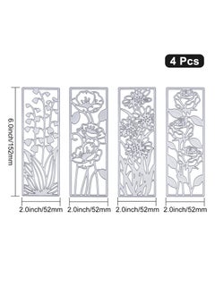 KASTWAVE 4 Pcs Metal Flower Frame Cutting Dies for Card Making Embossing Stencil Die Cuts for Scrapbooking DIY Flower Bookmark Card Decoration  - Image 2