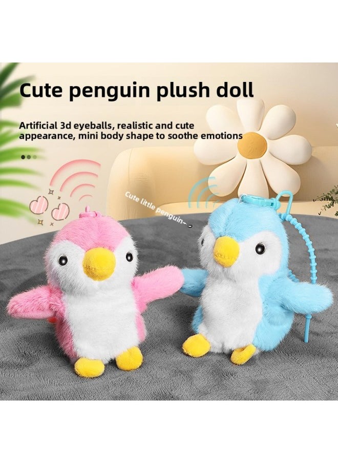 Children's Simulation Cartoon Electric Penguin Doll Plush Schoolbag Pendant Key Chain Will Be Called Wings Vibration Gift-Color:Electric Parrot-yellow [rechargeable Version]  - Image 3