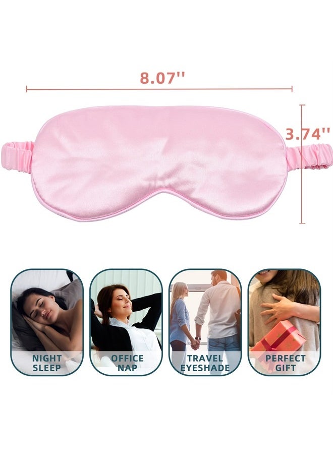 LERSVICVIL Sleep Mask 4 Pack Silk Eye Cover Soft Satin Blindfold Elastic Strap Night Eyeshade Travel Nap for Women Men  - Image 5