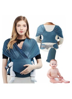 Gonice Gonice Child Baby Carrier Elastic Sling Scarf - Child Baby Carrier, Ergonomic Baby Sling, for Children from 0 to 15 KG, 100% Breathable Cotton with Polyester (Blue)  - Image 1
