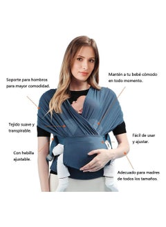 Gonice Gonice Child Baby Carrier Elastic Sling Scarf - Child Baby Carrier, Ergonomic Baby Sling, for Children from 0 to 15 KG, 100% Breathable Cotton with Polyester (Blue)  - Image 2