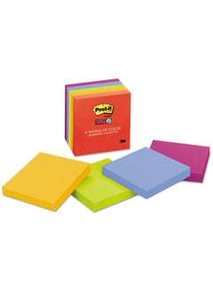 Post It 1 Pack Assorted Colors Super Sticky Notes 3 Inch X 3 Inch  - Image 1
