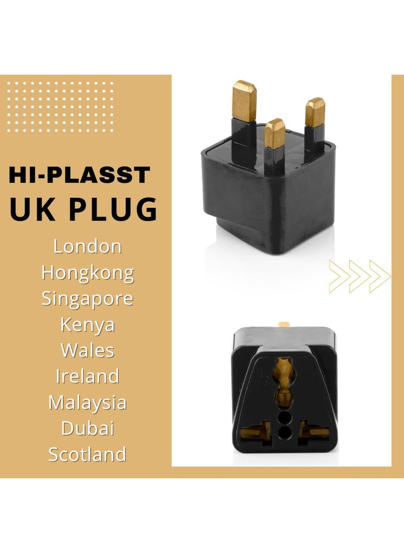 HI PLASST PINS N PLUGS HiPLASST India to UK Plug Adapter Pack of 3 for UKLondon TypeG Power Plug Converter for England Dubai Hong KongSingapore Ireland Wales Scotland Perfect Adaptor for Charging Laptop Phone  - Image 3