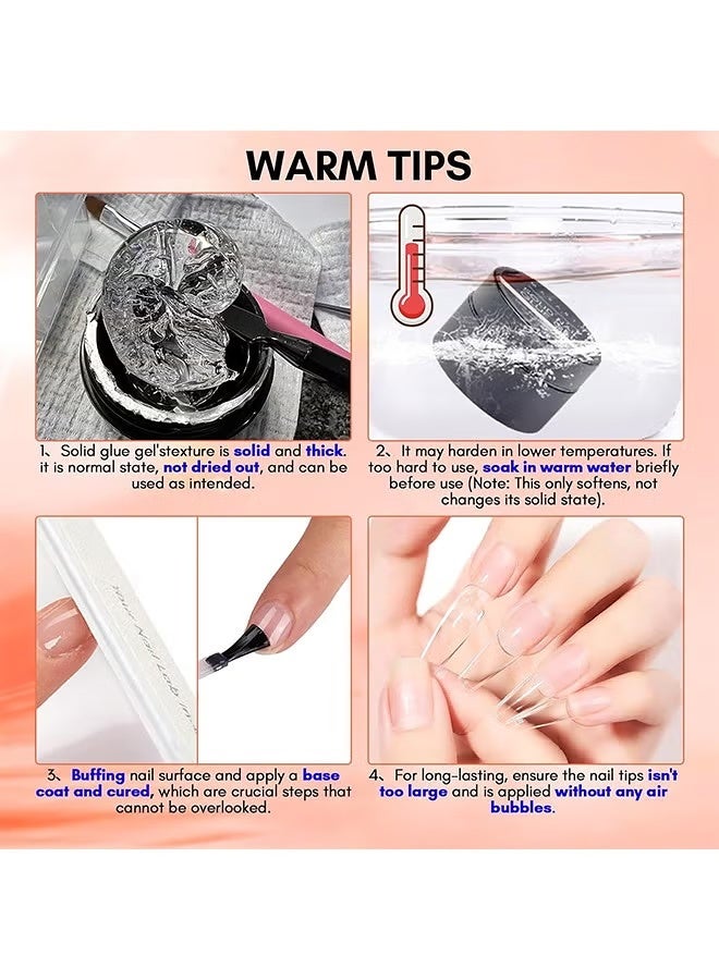 XEIJAYI Solid Nail Glue Gel, No-Sticky Adhesive for Press On Nails & Acrylic Tips, UV/LED Cured, Long-Lasting Bond, DIY Nail Art Salon Use 10ml - Image 5