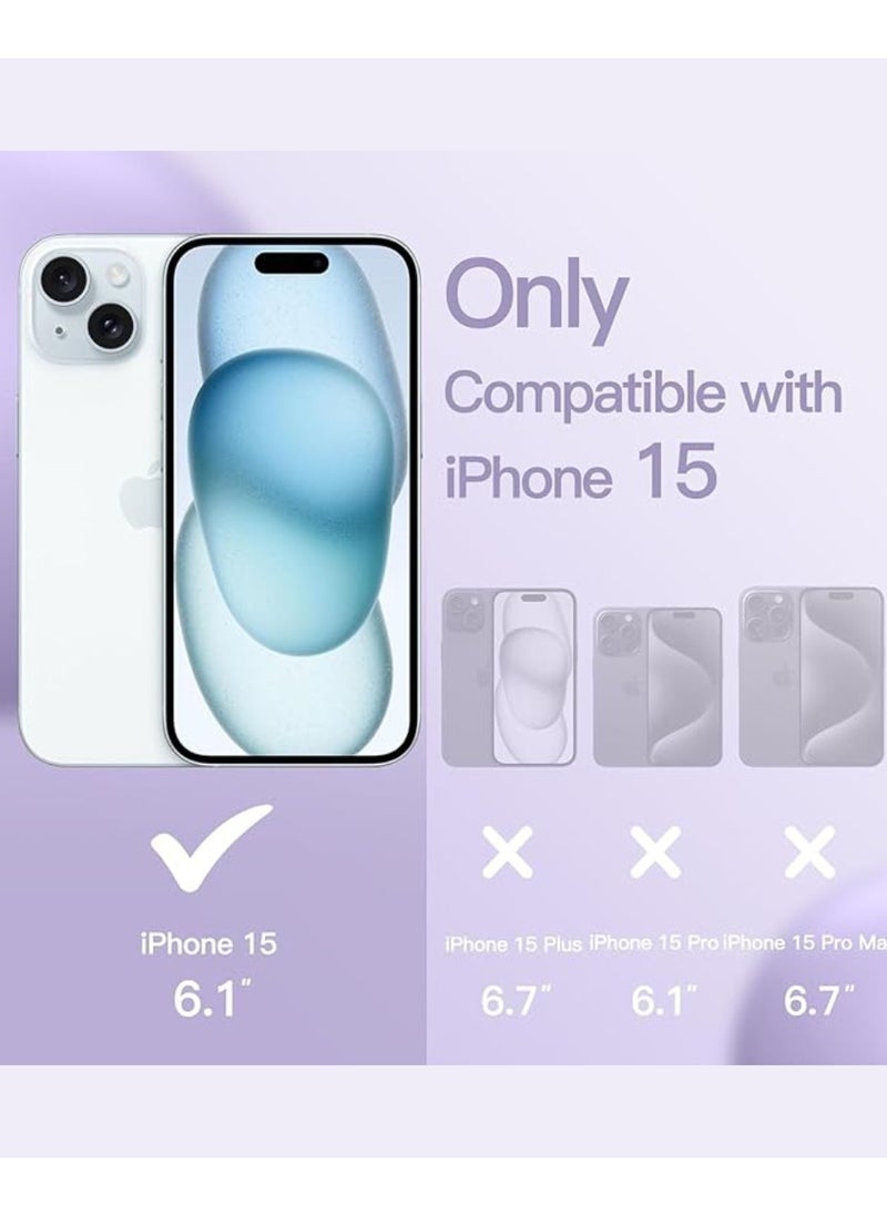 Yuwell iPhone 15 Case Silicone Phone Case Shockproof Protective Case Cover Anti-Scratch Microfiber Lining 4 Layers Ultra Slim iPhone Case 6.1 Inch iPhone 15 Silicone Case Purple  - Image 2