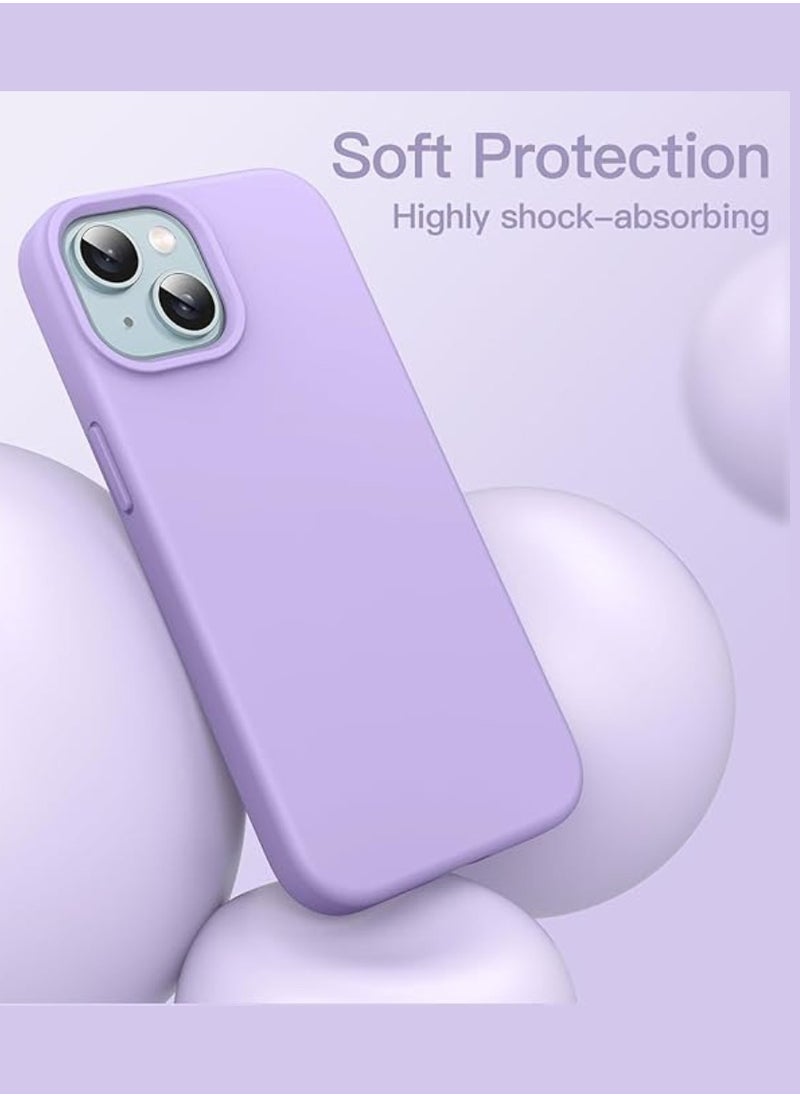 Yuwell iPhone 15 Case Silicone Phone Case Shockproof Protective Case Cover Anti-Scratch Microfiber Lining 4 Layers Ultra Slim iPhone Case 6.1 Inch iPhone 15 Silicone Case Purple  - Image 5