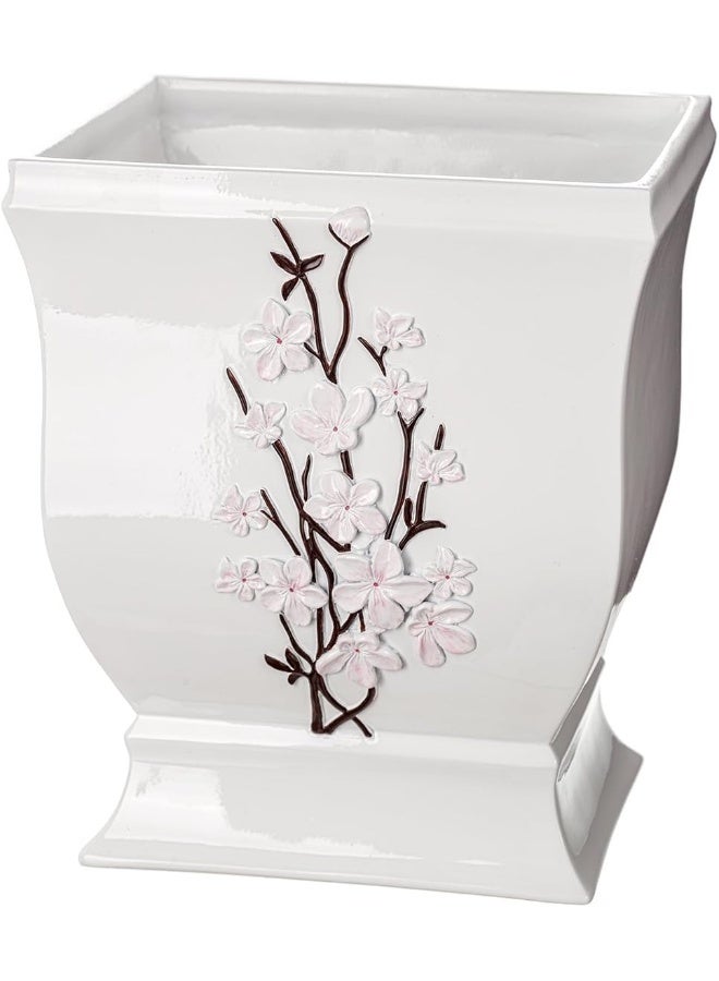 Creative Scents Vanda White Trash Can 1.48 Gal / 5.6L - Decorative Designed Wastebasket - Durable Small Bathroom Trash Can - Waste Basket for Bathroom, Powder Room, Bedroom Or Living Room Decor - Image 4