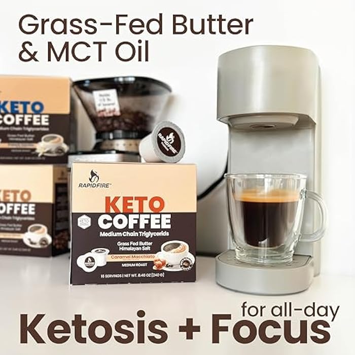 Rapid Fire Rapidfire Caramel Macchiato Ketogenic High Performance Keto Coffee Pods, Supports Energy & Metabolism, Weight Management, Single Serve K Cup, Brown, 16 Count - Image 3