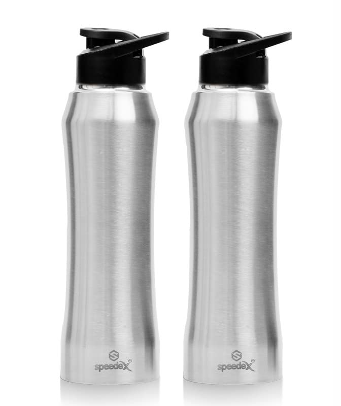 Speedex Stainless Steel Matt Water Bottle 1 Litre with Sipper Cap – Leak-Proof, Durable, Lightweight | Ideal for Kids, Adults, Office, School, Travel | Pack of 2, Set of 2, Combo of 2 (1000ml Each) - Image 1