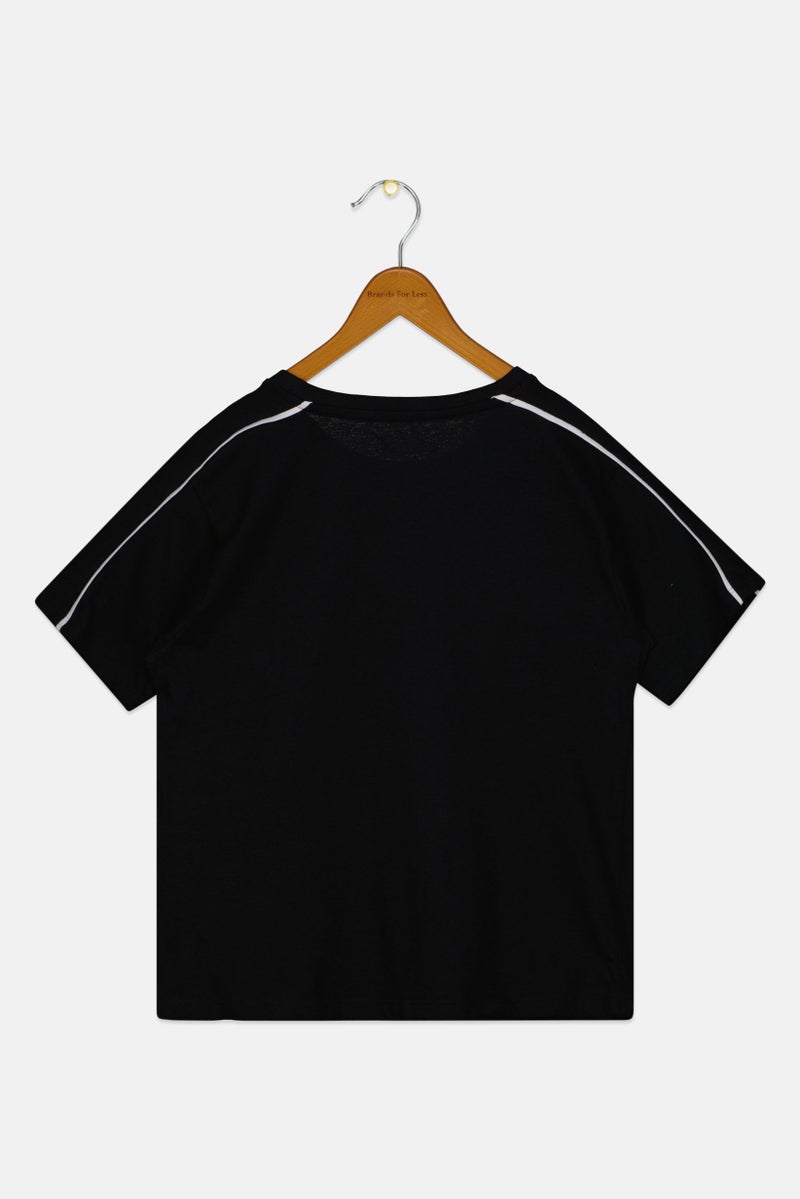 PUMA Kids Girl Sportswear Fit Short Sleeve Training T Shirt, Black - Image 3