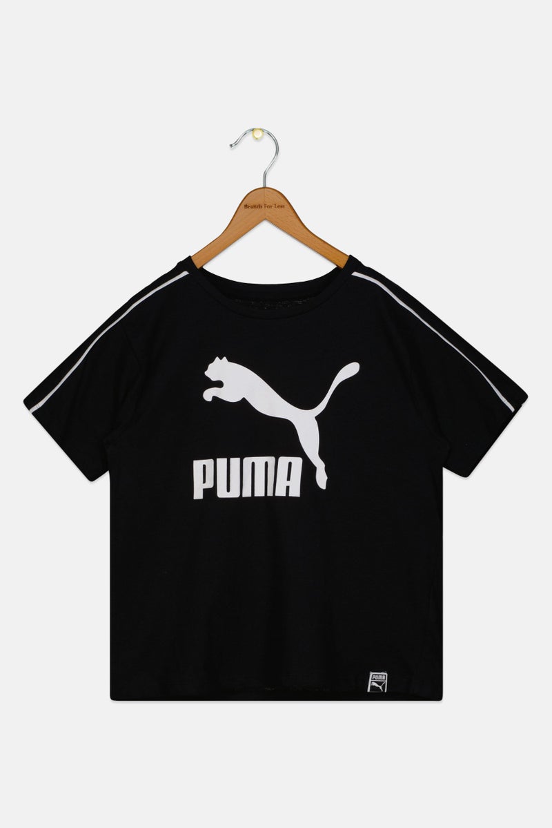 PUMA Kids Girl Sportswear Fit Short Sleeve Training T Shirt, Black - Image 2
