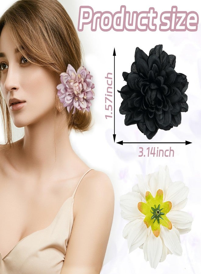 Giftmeet Black Silk Dahlia Artificial Flowers Bulk, 20 Pcs 3.15 Inch Faux Dahlia Flower Heads for DIY Craft, Floral Arrangement, Home Kitchen, Hair Clip Accessories - Image 2