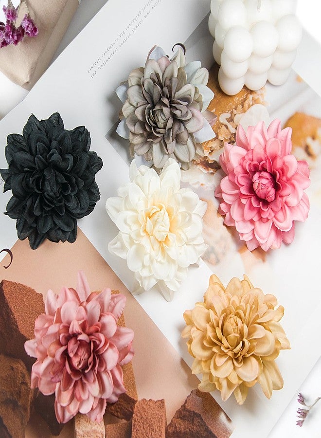 Giftmeet Black Silk Dahlia Artificial Flowers Bulk, 20 Pcs 3.15 Inch Faux Dahlia Flower Heads for DIY Craft, Floral Arrangement, Home Kitchen, Hair Clip Accessories - Image 5