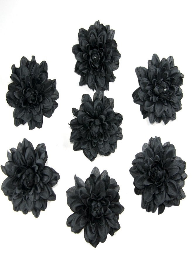Giftmeet Black Silk Dahlia Artificial Flowers Bulk, 20 Pcs 3.15 Inch Faux Dahlia Flower Heads for DIY Craft, Floral Arrangement, Home Kitchen, Hair Clip Accessories - Image 1