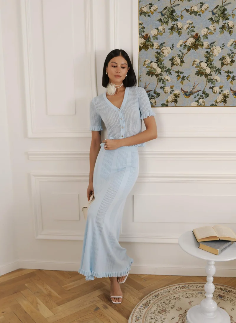 Lichi  Openwork jersey maxi skirt for Women | Best Price UAE
