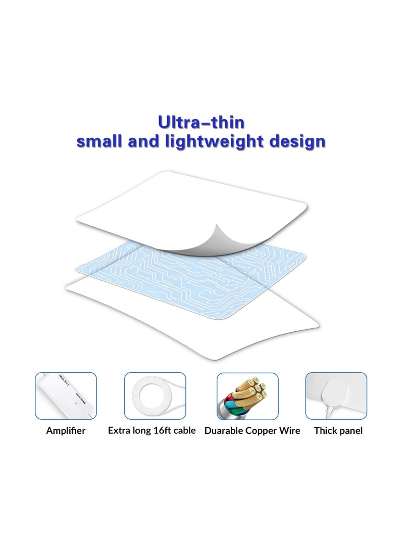 4K 1080p Digital TV Antenna, HD TV Digital Antenna with Signal Booster Smart TV Supported Digital Antenna Free Local Channel TV Antenna for Smart TV and All Older TV's -Signal Booster 16FT Cable - Image 5