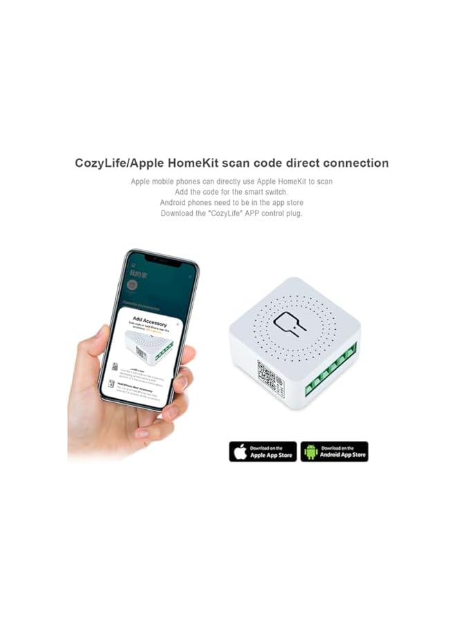 promass Homekit Smart WiFi Relay Switch, Mini Smart Wireless Relay, Electric Outlet Timer, Voice Control, (2PCS) - Image 2