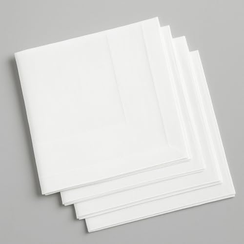 Bhoomi Impex Ivory Satin Band Napkins, 100% Cotton Dinner Napkins - Ideal for Grand Events & Regular Home Use, Soft, Durable Hotel Quality Napkin - 'Royal Collection' (22" X 22") Inch (Ivory, 4 Pack) - Image 1