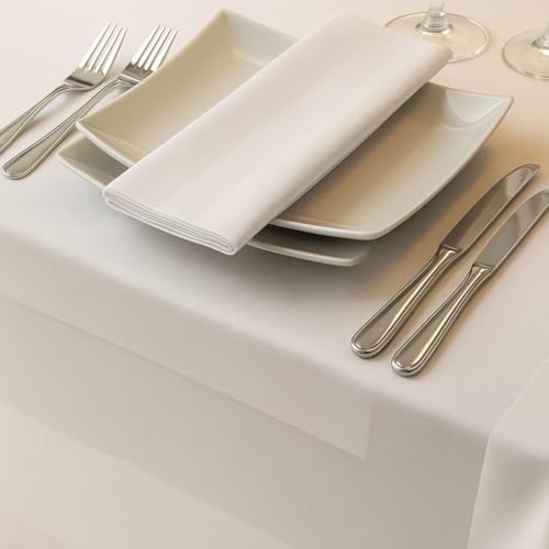 Bhoomi Impex Ivory Satin Band Napkins, 100% Cotton Dinner Napkins - Ideal for Grand Events & Regular Home Use, Soft, Durable Hotel Quality Napkin - 'Royal Collection' (22" X 22") Inch (Ivory, 4 Pack) - Image 4