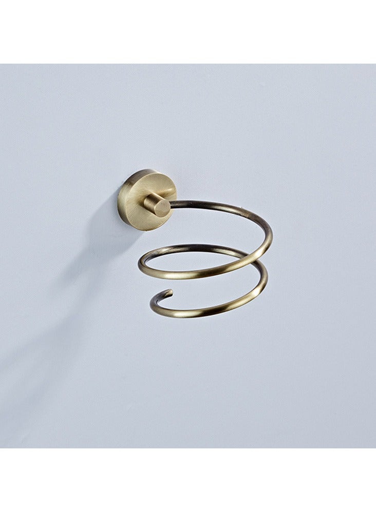 Loquat 304 Stainless Steel Hair Dryer Rack Bathroom Shelf Antique Copper Base with Storage Hanger