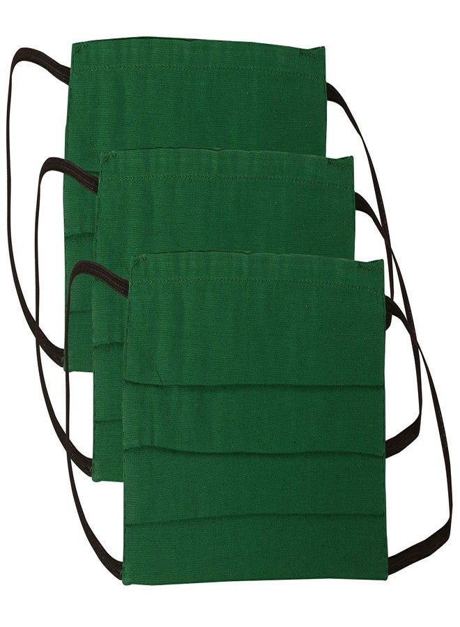 Touchstone anti pollution smog smoke cold cough protective face masks Soft cotton Reusable Washable Handcrafted Double Layer Fabric for women, men. (Pack of 3). Solid Green - Image 2