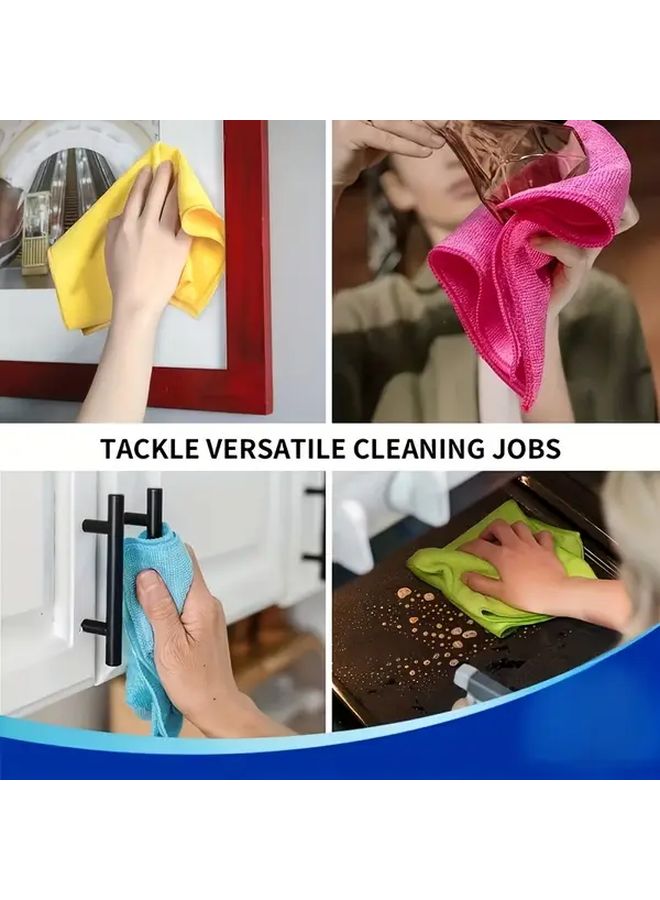 5pcs Reusable Cleaning Cloths Absorbent Quick Drying Multifunctional Towels for Kitchen Bathroom Car Furniture Random Colors - Image 4