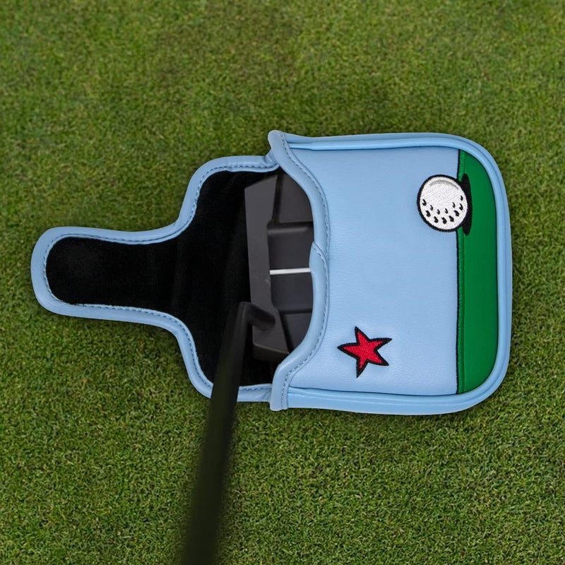 Acebirdie Golf Mallet Putter Cover, Golf Club Cover with Strong Magnetic Closure, PU Leather Waterproof Golf Putter Cover Golf Accessories - Image 4