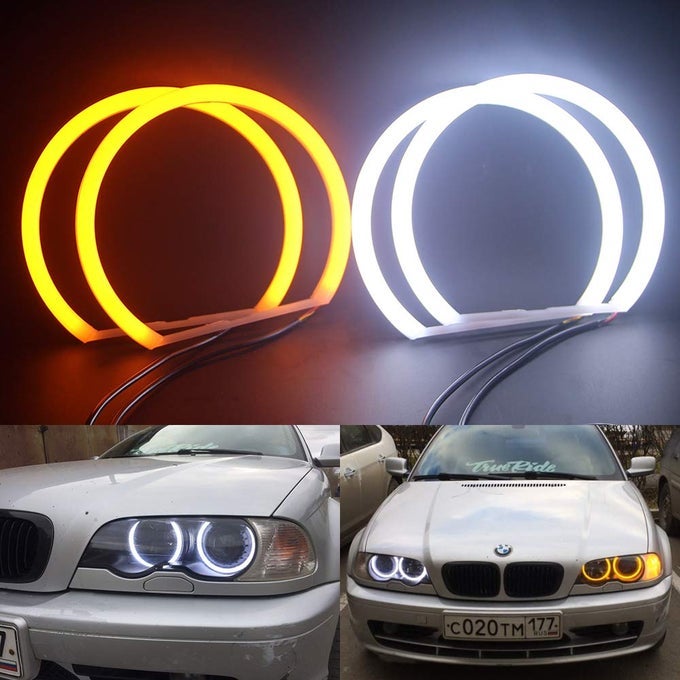 Switchback Dual Color Whiteamber 131Mm Halo Rings Cotton Light Smd Led Angel Eyes Compatible With Bmw E36 E38 E39 E46 M3 357 Series