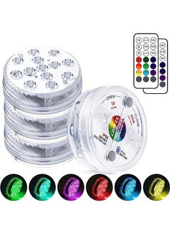 LOFTEK Submersible LED Lights with Remote RF(164ft),Full Waterproof Pool Lights for Inground Pool with Magnets, Suction Cups,3.35” Color Changing Underwater Lights for Ponds Battery Operated (4 Packs)