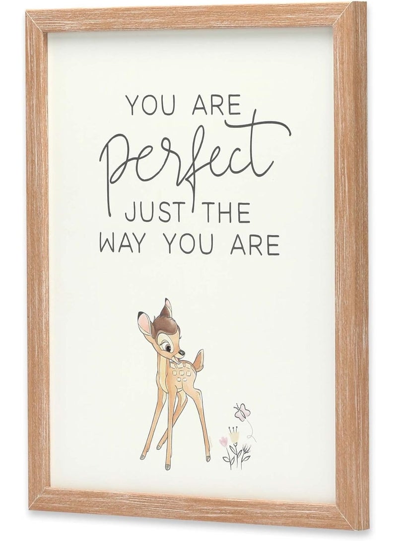 Open Road Brands Bambi You Are Perfect Framed Wood Wall Decor - Vintage Bambi Wall Art With Inspirational Quote for Home Decorating - Image 3