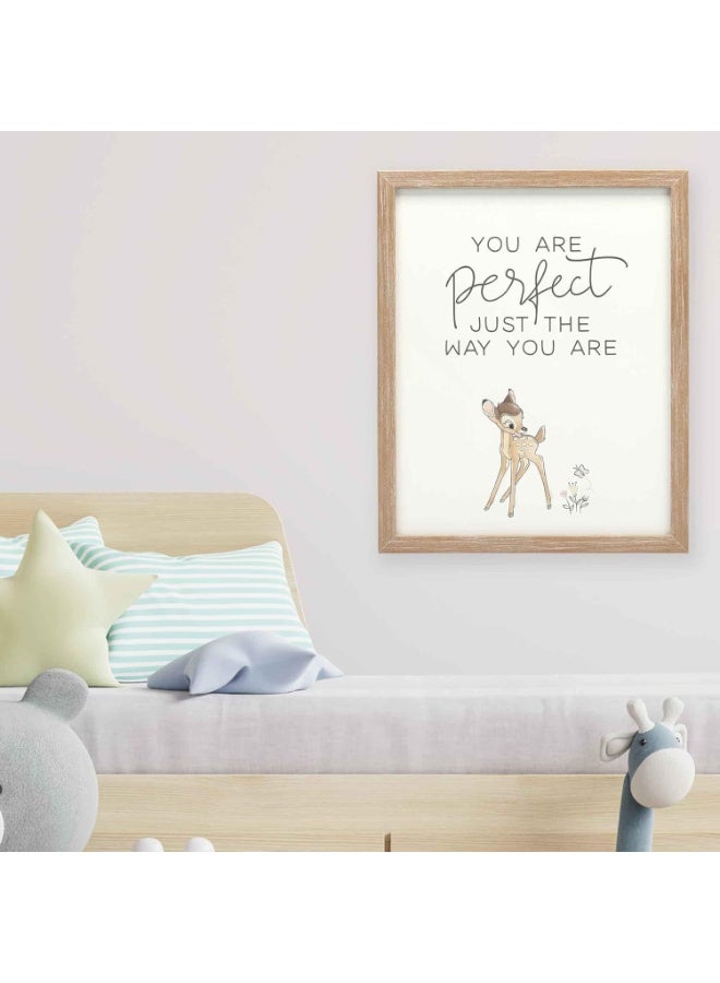Open Road Brands Bambi You Are Perfect Framed Wood Wall Decor - Vintage Bambi Wall Art With Inspirational Quote for Home Decorating - Image 2