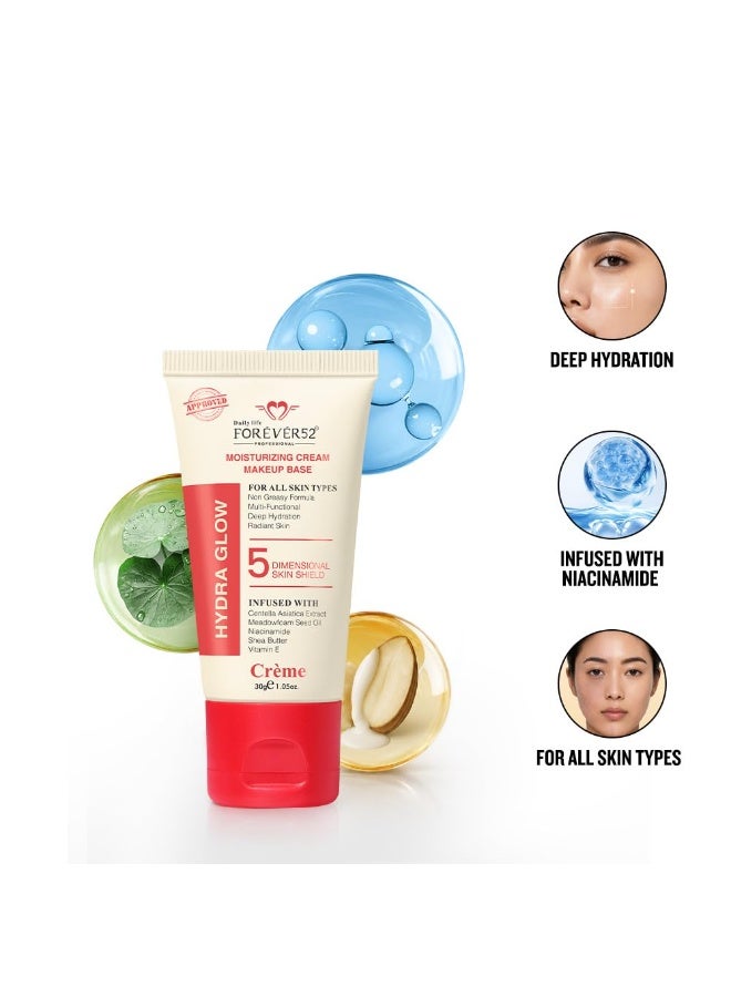 Daily Life Forever52 Hydra Glow Cream | Hydrating Makeup Base & Face Primer | Moisturizing Cream with Niacinamide, Centella, Shea Butter & Vitamin E | Smooth, Radiant & Long-Lasting Makeup (30g) - Image 3