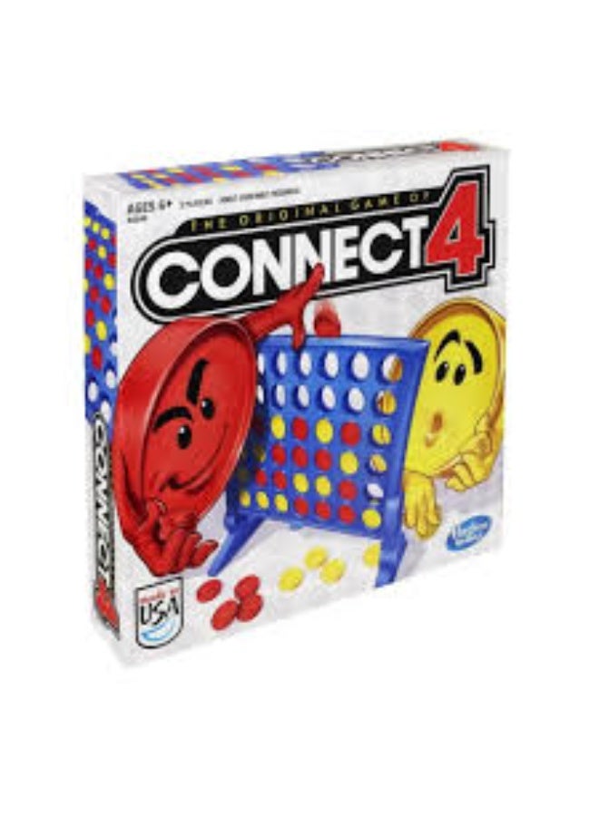 Connect 4 Strategy Board Game for Kids Ages 6+ – Classic Disc-Dropping Game with Grid, Slider Bar, 21 Red & 21 Yellow Discs, Perfect for Family Game Night, Fun for Kids and Adults, Easy Instructions
