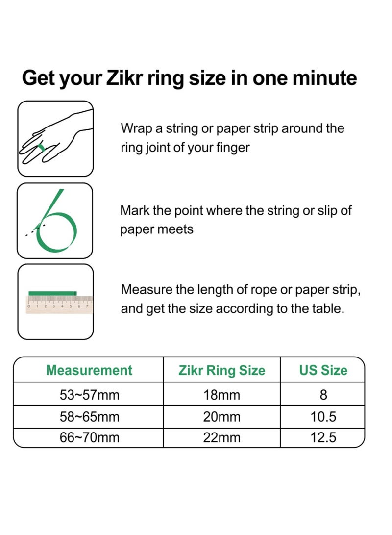 iQIBLA Smart Tasbih Zikr Ring OLED Display 0.42" Metal Smart Ring App Operated Tasbih Counter Prayer Reminder Technology 5 Prayer Time Reminders iQibla Smart Zikr Ring M02 Metal Smart Zikr Ring Long Battery Backup 22MM Space Grey - Image 5